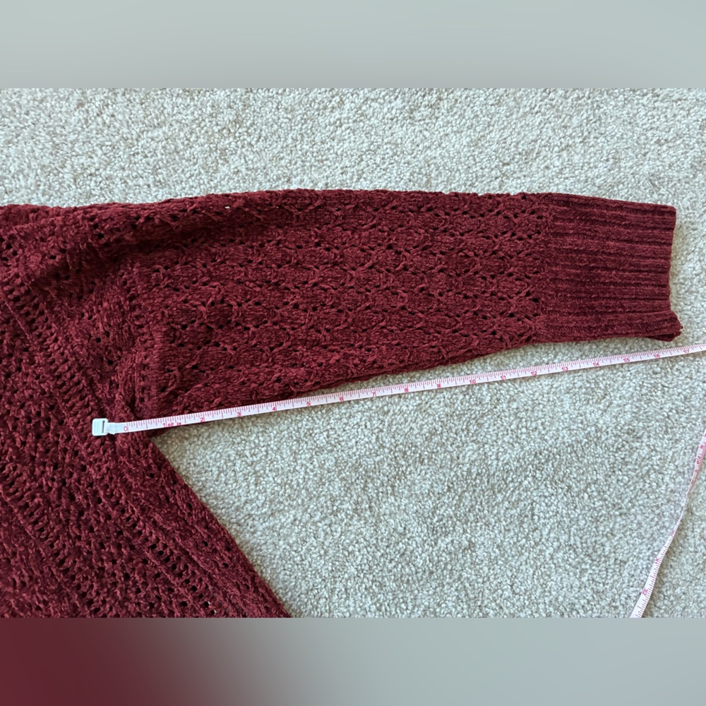 Altar’d State Burgundy Cable Knit Sweater | Size Small - Picture 13 of 13